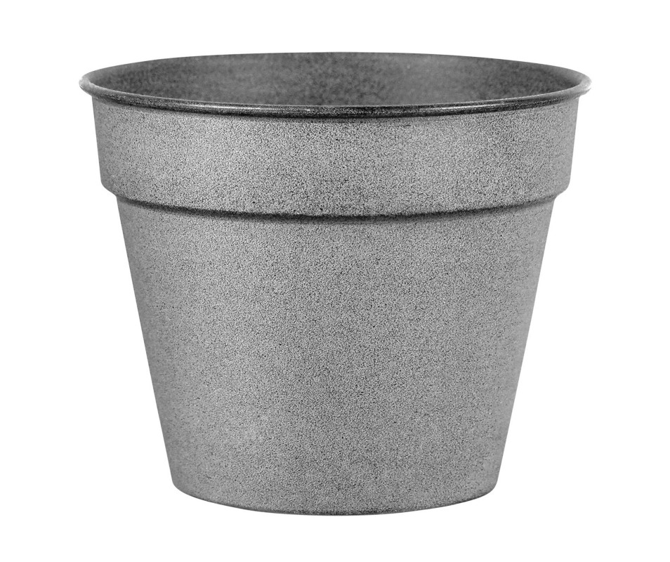 POT ACIER CENDRE D23CM