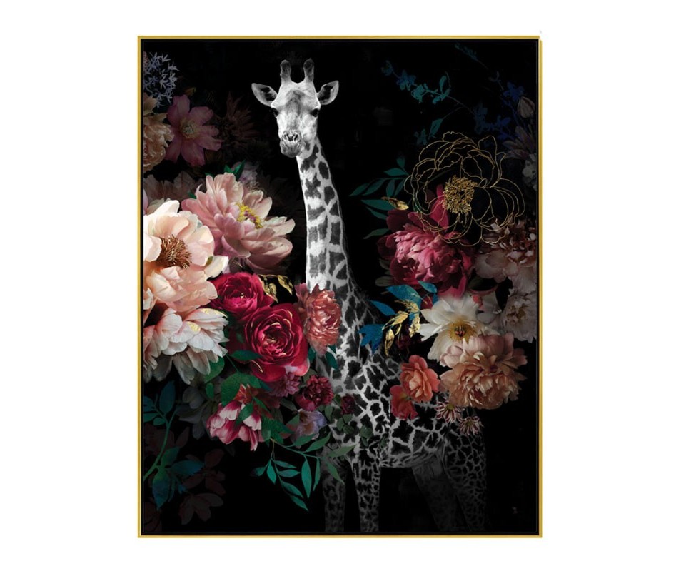 TOILE GIRAFE PASTEL 40x50CM