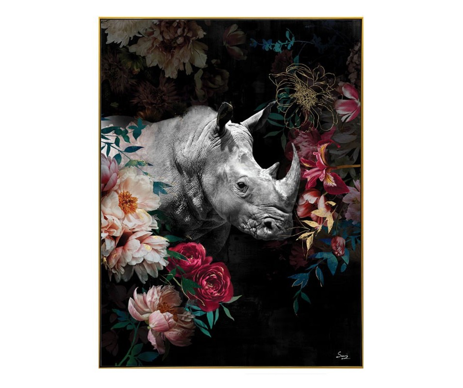TOILE TETE RHINO PASTEL 60x80