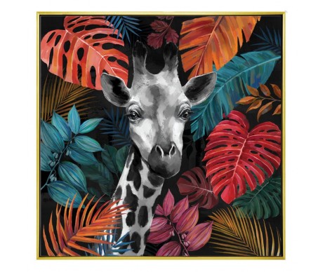 TOILE TETE DE GIRAFE 100x100