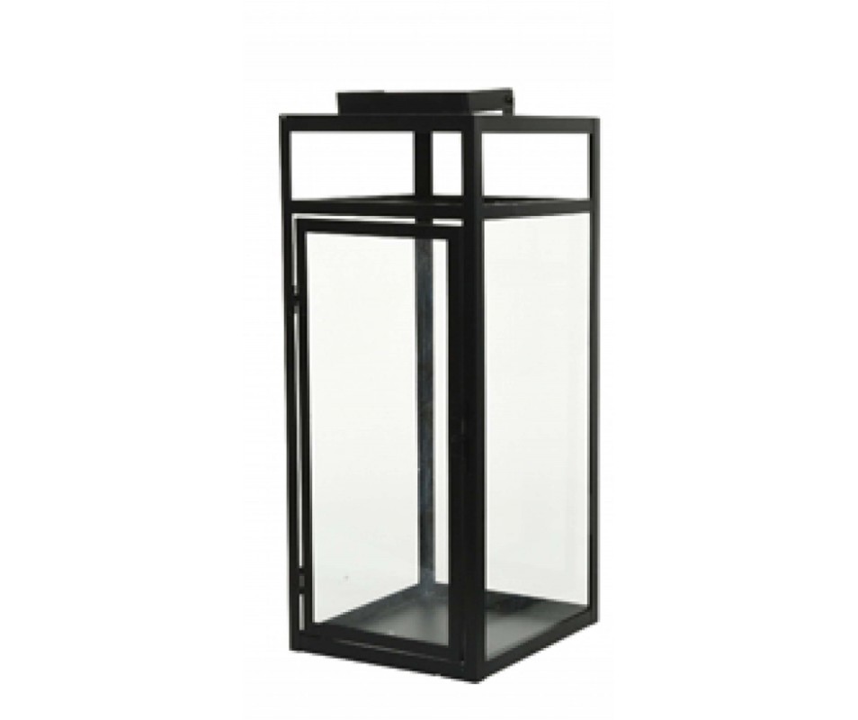 LANTERNE MET 20X20 H50CM NOIR