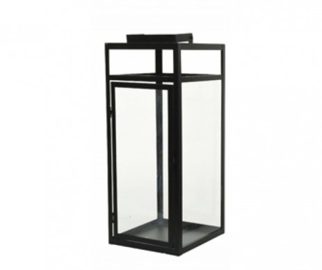 LANTERNE MET 20X20 H50CM NOIR
