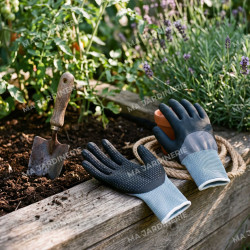 Gants de jardinage Tactil noirs Blackfox, taille 7