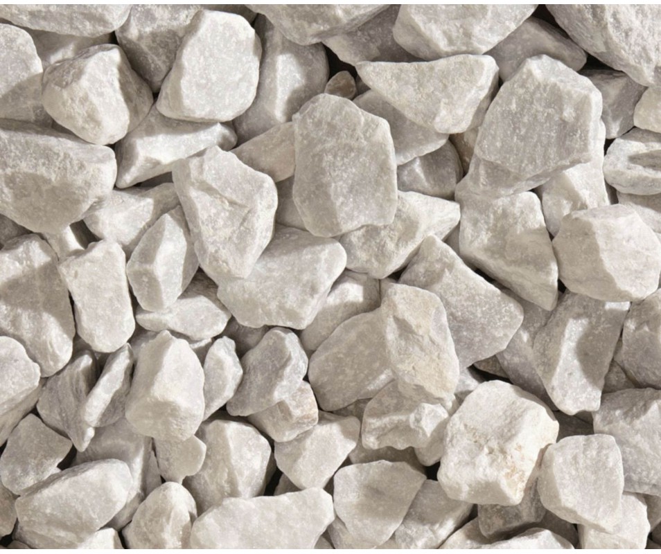 CONCASSES BLANC CARRARA 25KG - CALIBRE 50/70MM  - GRANULATI ZANDOBIO