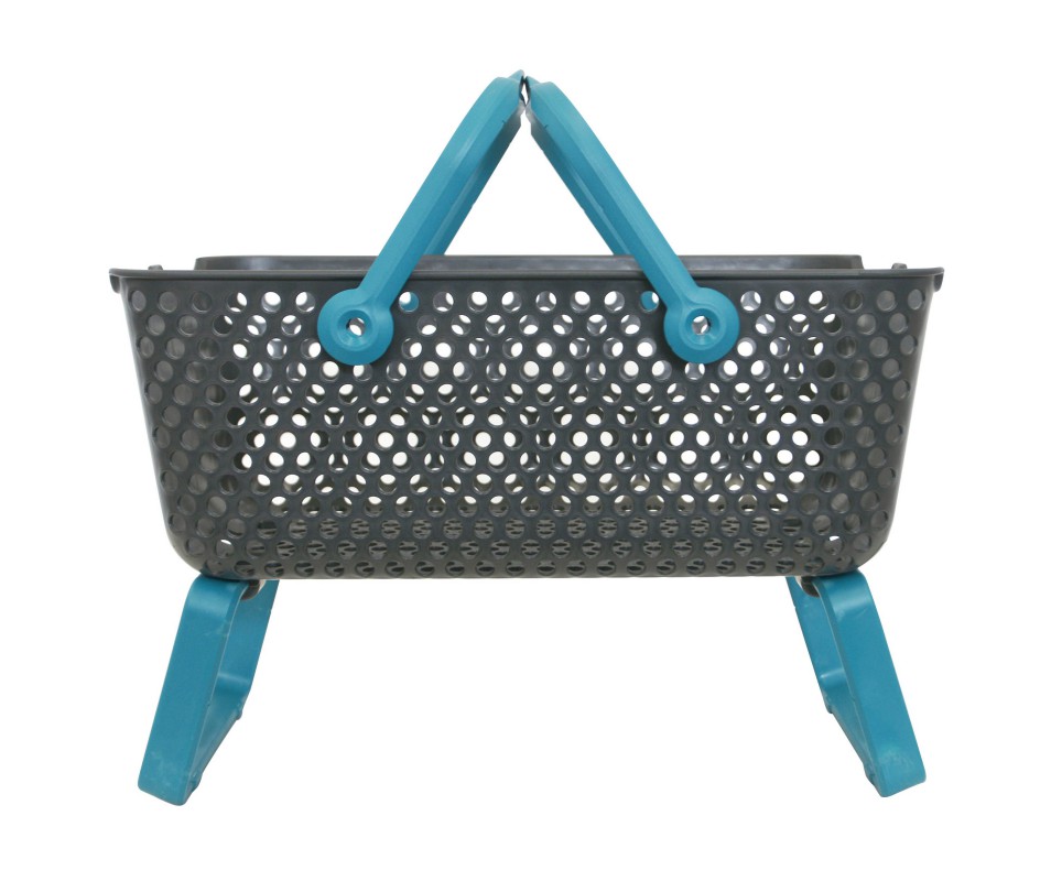 PANIER KAJO DE RECOLTE 15LITRES GRIS-TURQUOISE