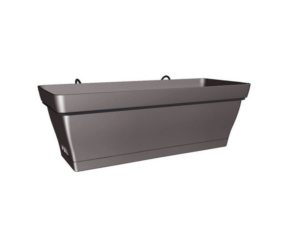 LOT 1 JARDINIERE ROMEO 50CM AVEC SUPPORT+SOUCOUPE TAUPE