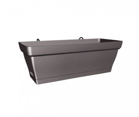 LOT 1 JARDINIERE ROMEO 50CM AVEC SUPPORT+SOUCOUPE TAUPE