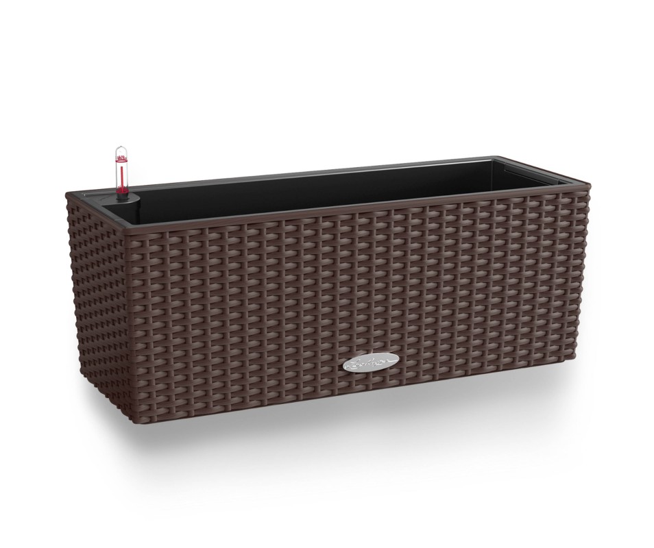 JARDINIERE RESRVE D'EAU 50X19X19CM MOKA
