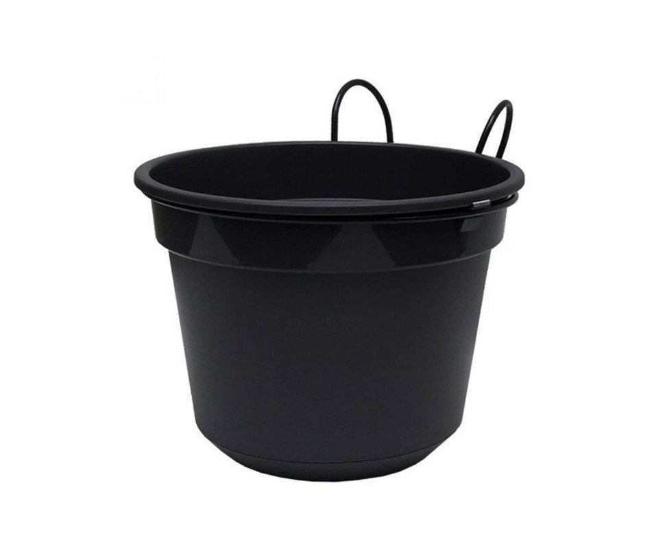 POT SUNNY DIAMETRE 25CM NOIR VIOLINE AVEC SUPPORT