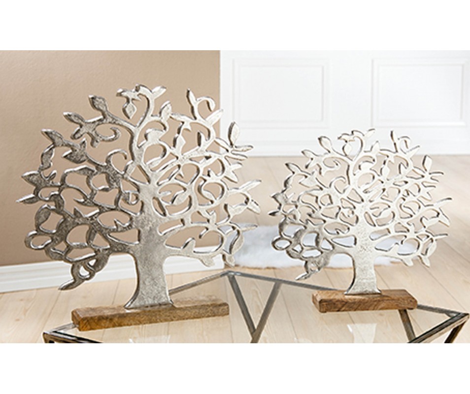 Arbre décoratif en aluminium et bois de manguier arbre de vie (taille 2)