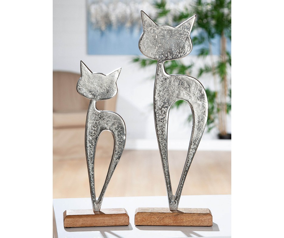 CHAT LUNA BOIS HAUTEUR43CM