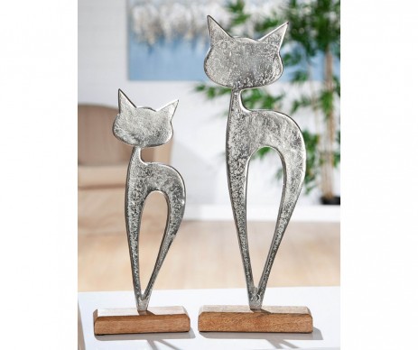 CHAT LUNA BOIS HAUTEUR43CM