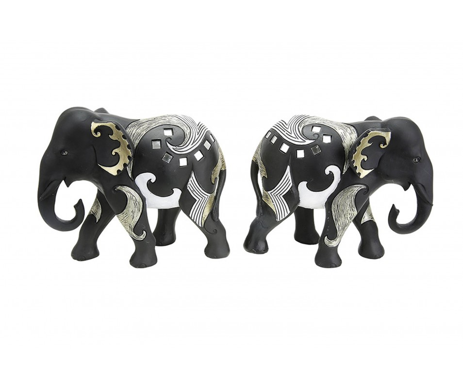 ELEPHANT RESINE LUXOR HAUTEUR 15CM