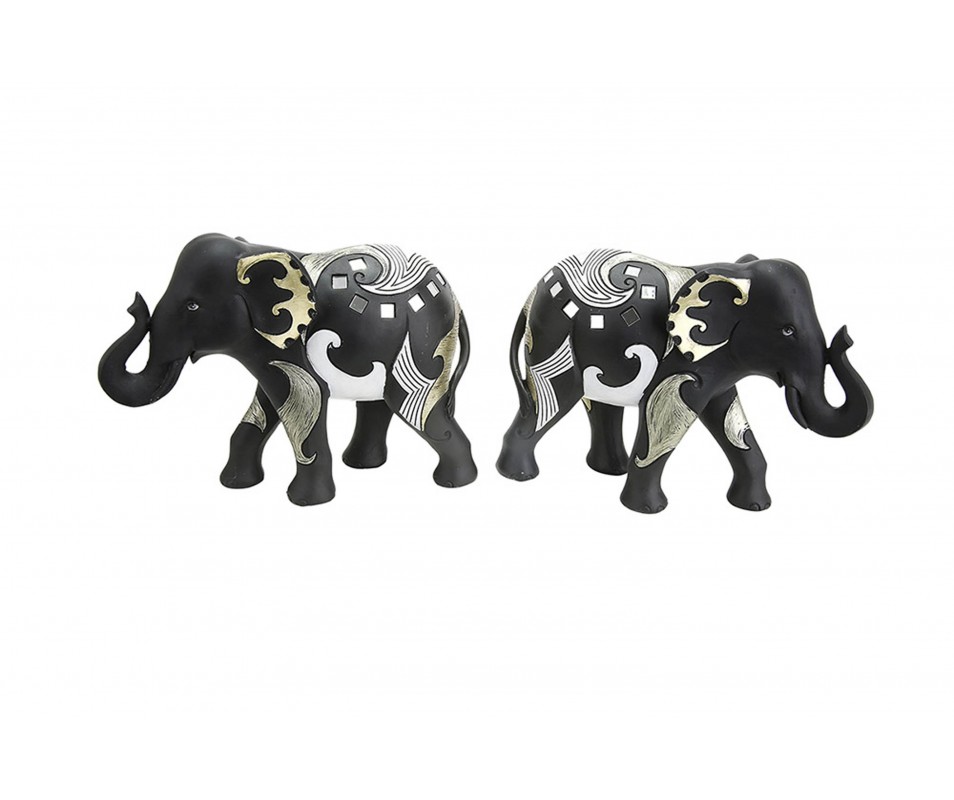 ELEPHANT RESINE LUXOR HAUTEUR 17CM