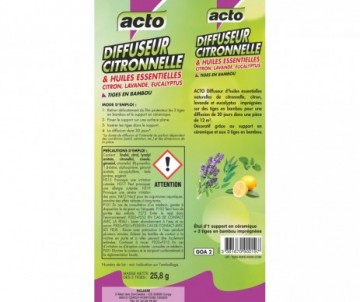 Diffuseur électrique citronnelle 22,5 ml anti-moustiques ACTO - Jardinerie  du théâtre
