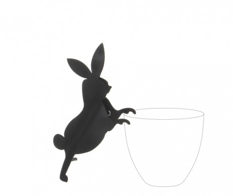 LIEVRE METAL NOIR /POT H25CM