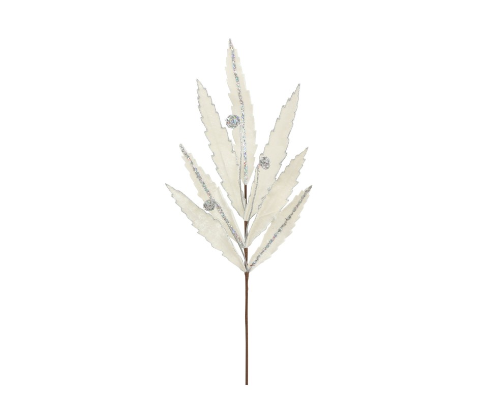 PIQUE FEUILLES BLC - L66X18CM