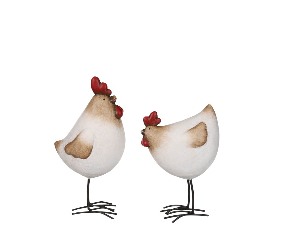 COQ POULE BLANC L15X10XH24