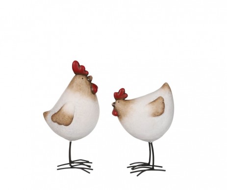 COQ POULE BLANC L15X10XH24