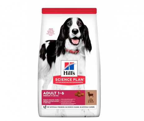 CROQUETTES CHIEN ADULTE SANTE ET FORME AGNEAU RIZ 12 KG HILLS
