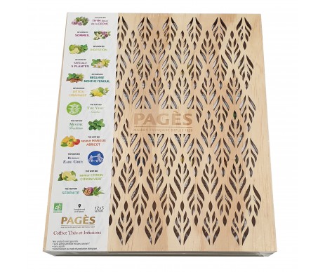 COFFRET BOIS AJOURE 60 SACHETS