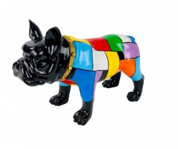 BULLDOGUE FRANCAIS MANTEAU PATCHWORK EN RESINE
