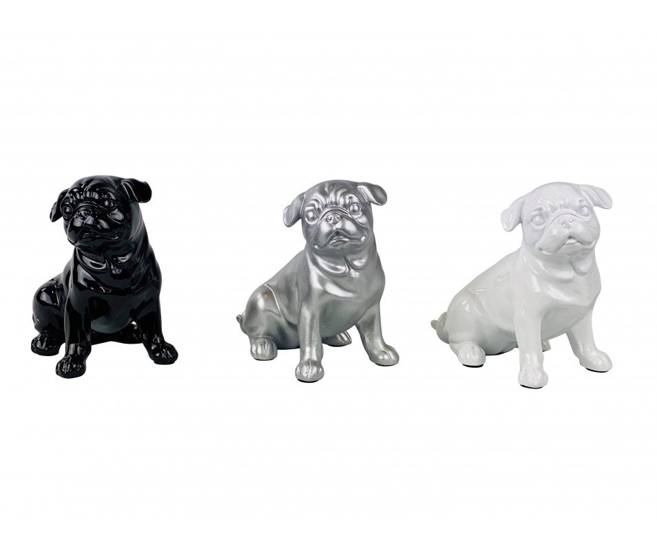 BULLDOGUE FRANCAIS HAUTEUR19CM 3AS EN RESINE
