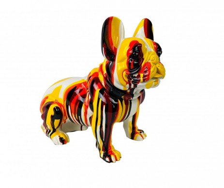 BULLDOGUE FRANCAIS TRACH 33CM EN RESINE