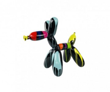 CHIEN BALLON TRACH NOIR LONGUEUR 63CM EN RESINE