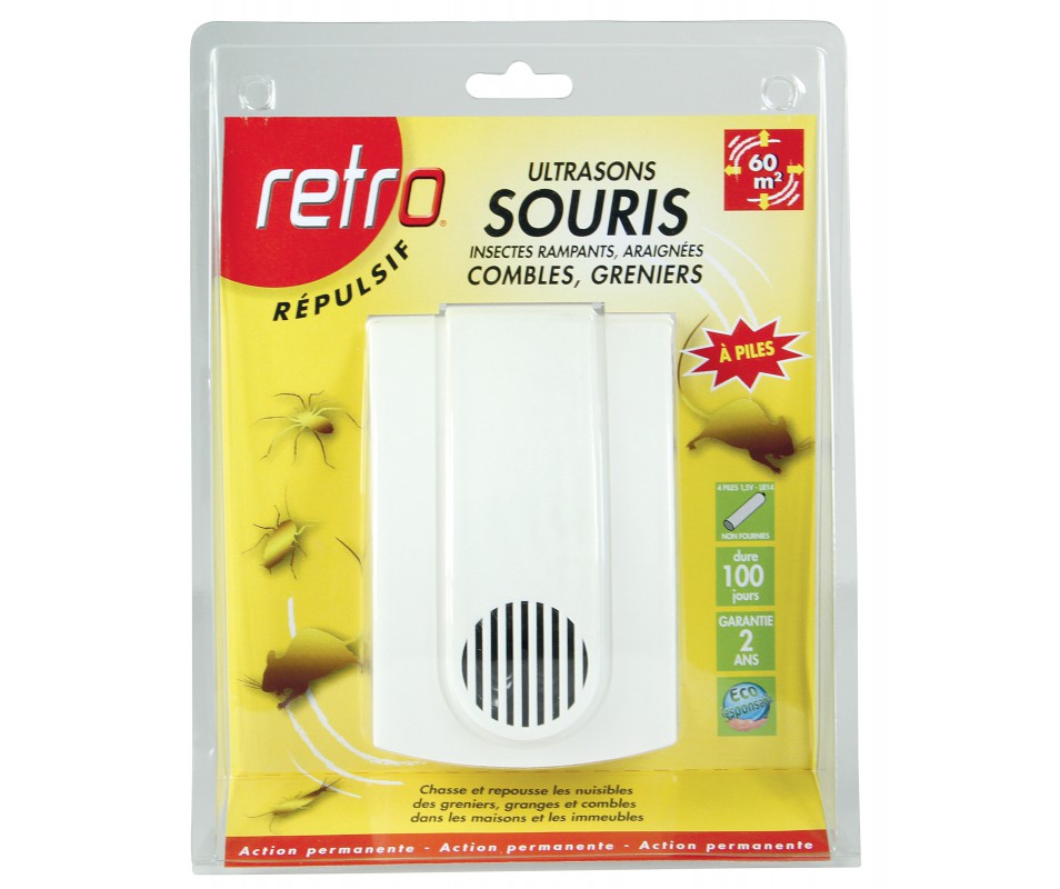 RETRO Répulsif ULTRASONS SOURIS : La solution ultime contre souris,  insectes rampants et araignées.