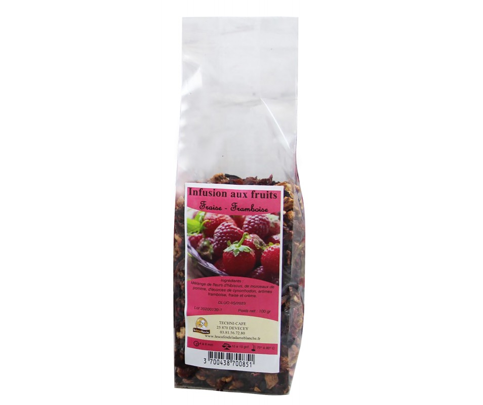 Infusion glacée Hibiscus Rouge, saveur Fraise des Bois 100g