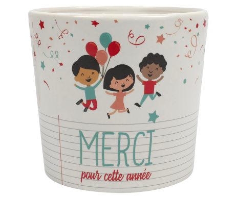 CACHE POT Diamètre 13CM MERCI POUR CETTE ANNEE