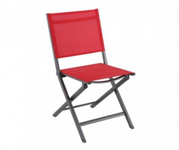 CHAISE PLIANTE CENSO ANTHRACITE/ROUGE 45X61X90CM