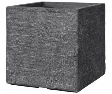 POT CARRE CUBE MINERAL COTES 50 CM X HAUTEUR 50 CM