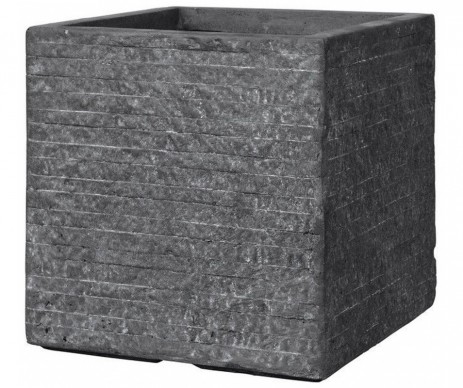 POT CARRE CUBE MINERAL COTES 40 CM X HAUTEUR 40 CM